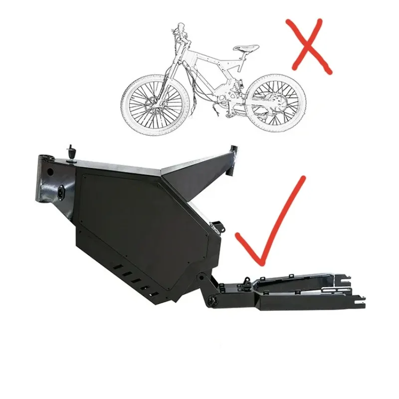 

High-quality black bicycle frame with seat, width 150mm