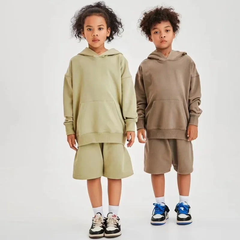 في سن المراهقة الأطفال رياضية الاطفال وتتسابق مجموعة هوديس السراويل 2 قطعة الخريف ملابس رياضية كاجوال القطن الفتيان الفتيات الملابس 10 12 سنة #5