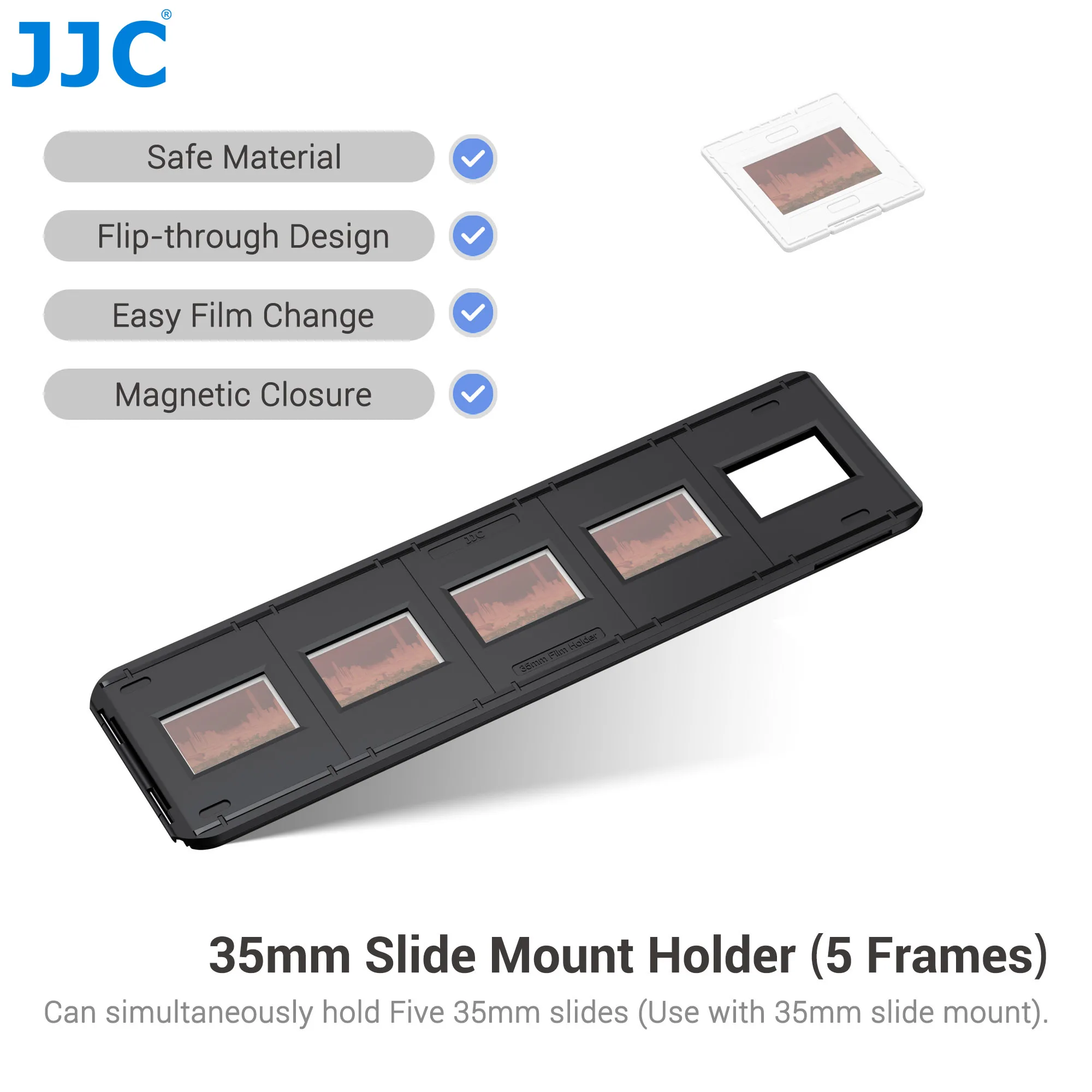 

JJC FH-120x3 Slide Mount Holder for 3pcs 6x6 slides for Film Copy Scanning Photo Scanner 35mm Film Mount Clip Clamp Holder