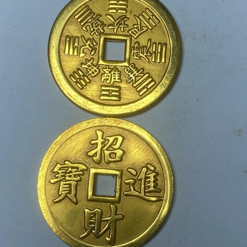 Diameter4.3cmGilding Gossip Golden Flower Qianshan Ghost Taishang Laojun Gossip Amass Fortunes Money Craft