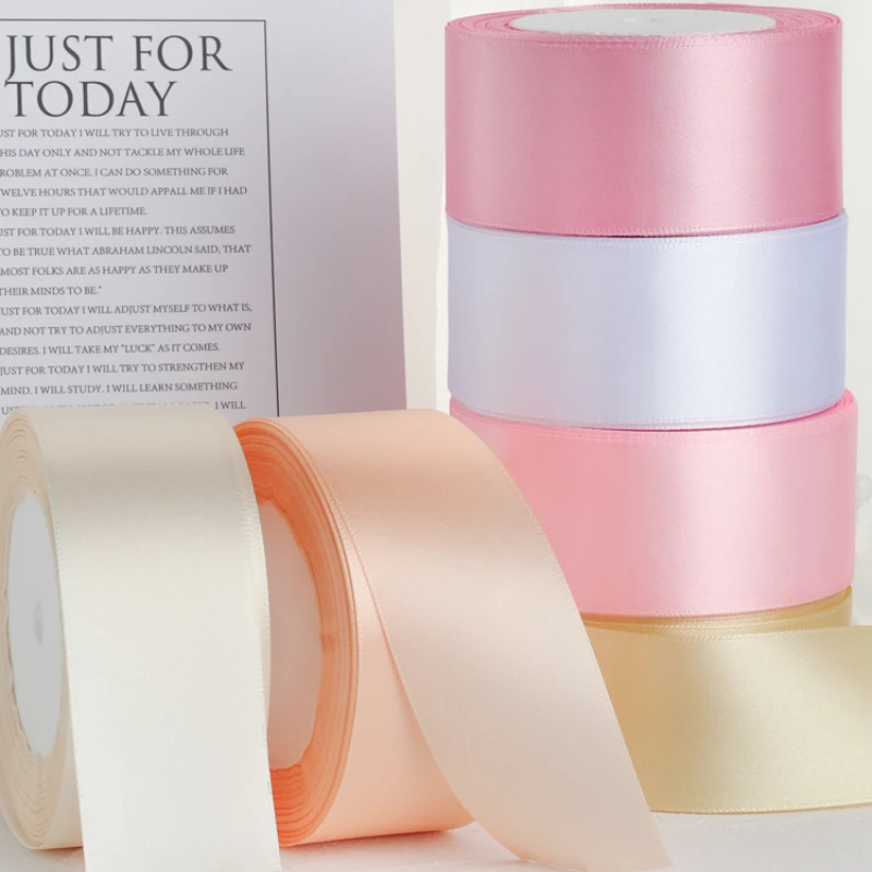 (25 yards/roll) Satin Ribbon Wholesale Gift Packing Christmas Wedding decoration diy Ribbons roll fabric (6/10/12/15/20/25/40mm)