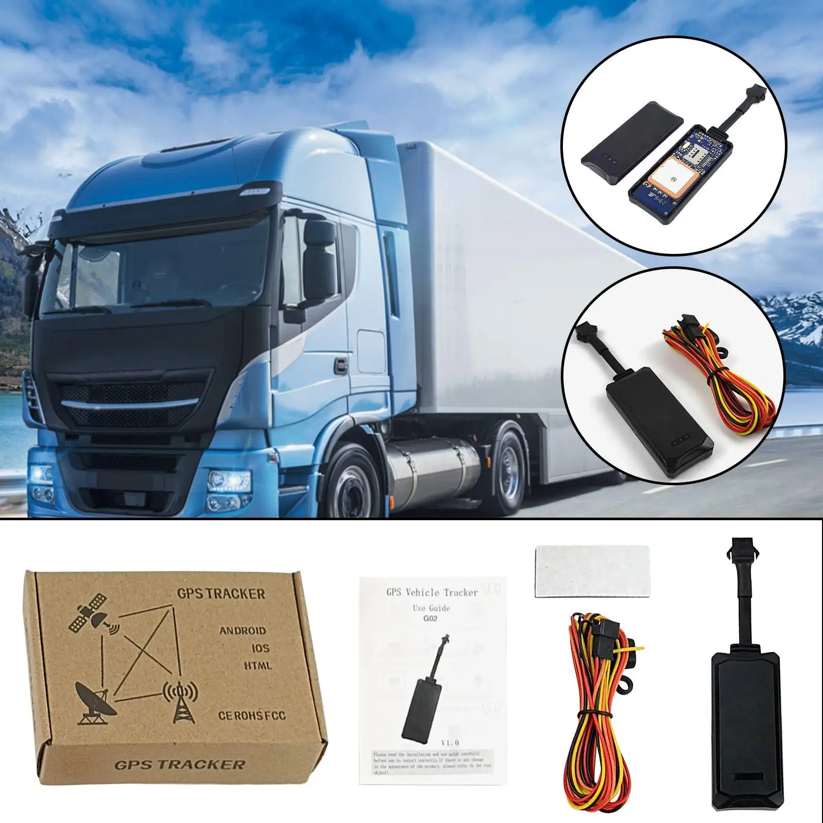 

Автомобильные трекеры, сдержанный противоугонный длинный локатор батареи, GPS-трекер для транспортных средств, предотвращение кражи, безопасность вождения, прицеп RV