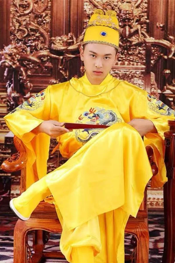 

Императорский костюм-ханьфу «Драконья мантия», тяжелая вышивка, старинный костюм, наряд принца и императора династии Хань, сценический костюм для взрослых