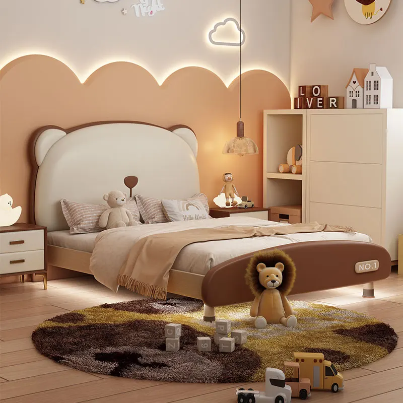 

Girls Children Massage Bed Bedroom Double Frame Queen Bed Wooden Design Princess Sleeping Letto Matrimoniale Trendy Furniture