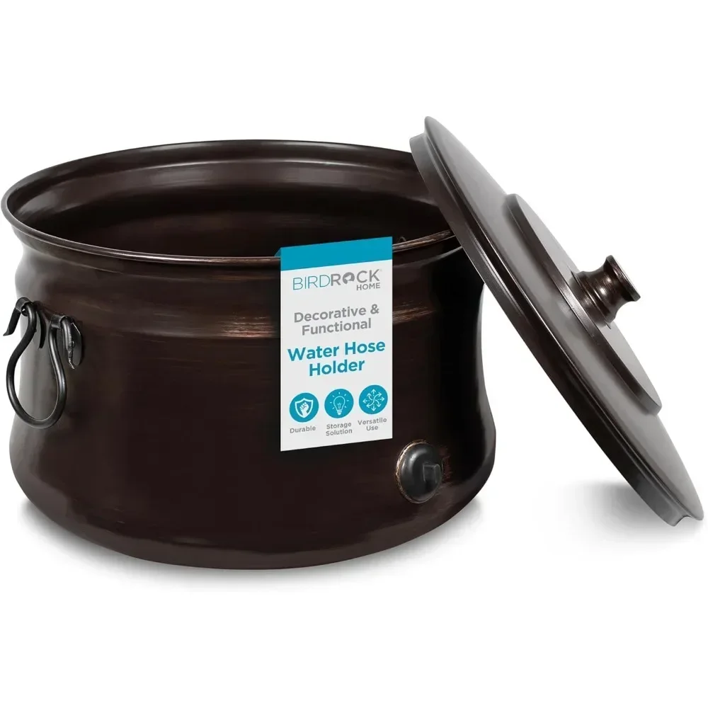 

Хит продаж: Держатель для садового шланга - Декоративное металлическое кашпо, для использования в помещении или на улице, органайзер для хранения в саду, переносное ведро для патио - Distre