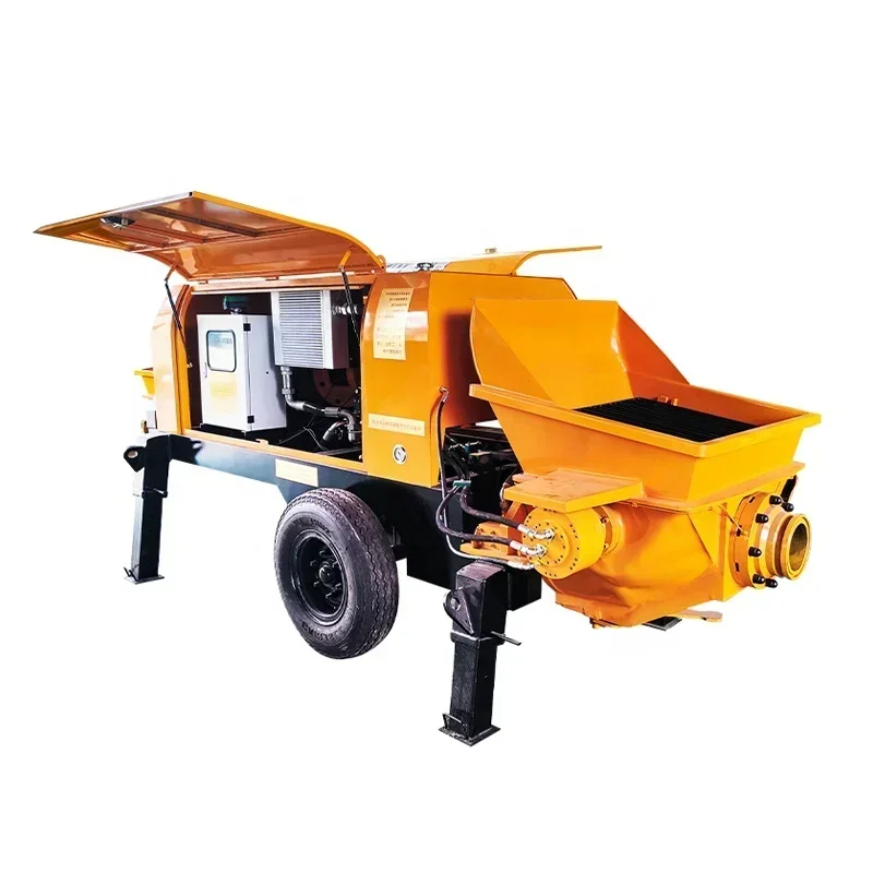 High Efficiency Diesel 40m3/h Diesel Concrete Mixer Pump Mini Pumping Machine and Cement Mortar Pump Construction