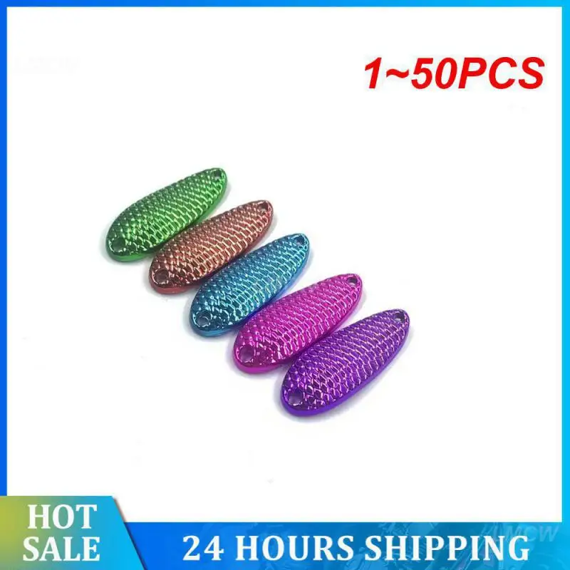 

1~50PCS Luya Bait Long Scale Sequin Die 6 Colors Fishing Lures Fish Gear Fake Bait Horse Mouth Sequin Metal Luya Fake Bait