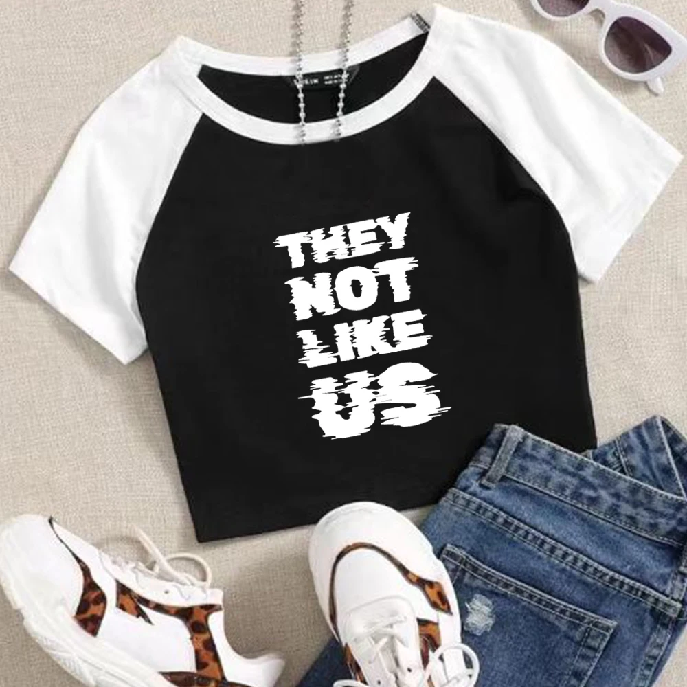 

Kendrick Lamar Not Like Us 2024 Super-short Crop Tops Casual O-Neck Printing Fashion Girls Short Sleeves Music Fans Gift T-Shirt