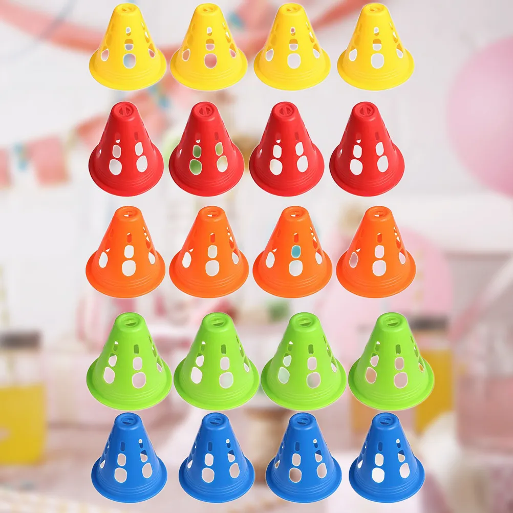 

20Pcs Roller Skating Cones Sturdy Plastic Cones for Setting Training Lines Roller Skating Games Outdoor Activities
