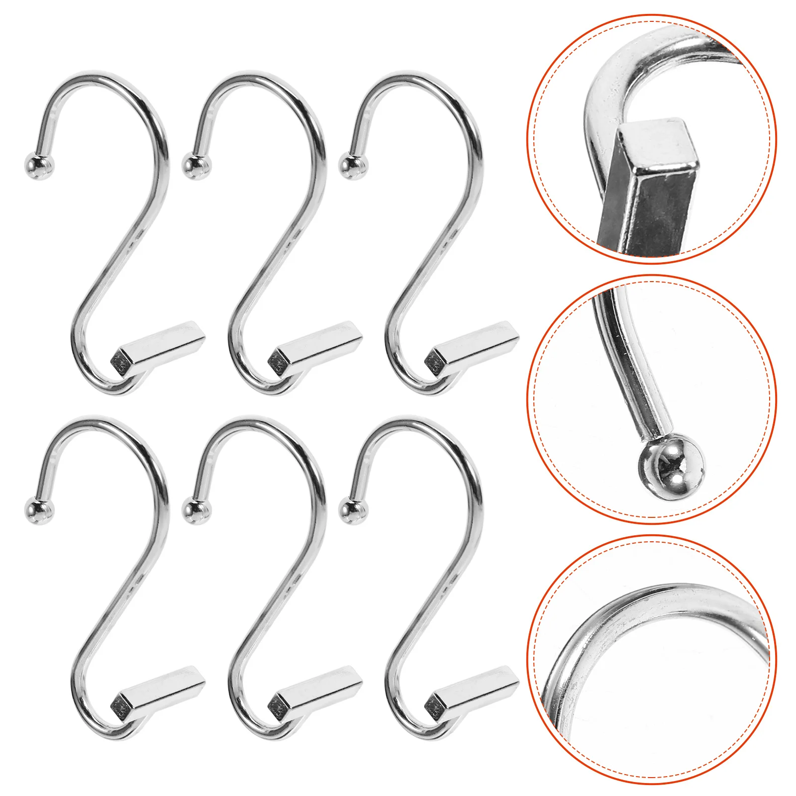 12 قطعة من شماعات ستائر الدش المعدنية بتصميم أنيق، خطافات زخرفية عملية مقاومة للاهتراء لخطافات ستائر الدش المنزلية #4