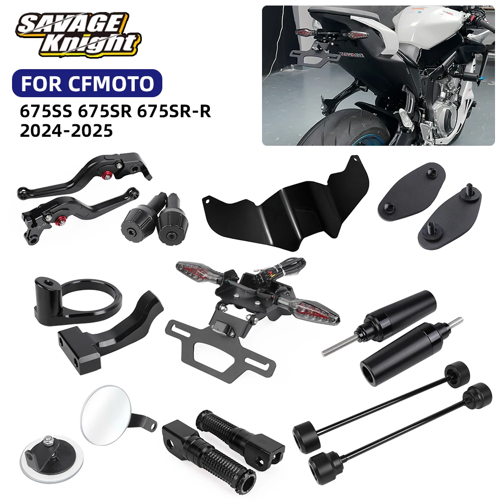 

2025 675 SR SS SR-R Wheel Frame Crash Sliders For CFMOTO 675SRR 675SS CF-675 Tail Tidy Kit Winglet Levers Motorcycle Accessories