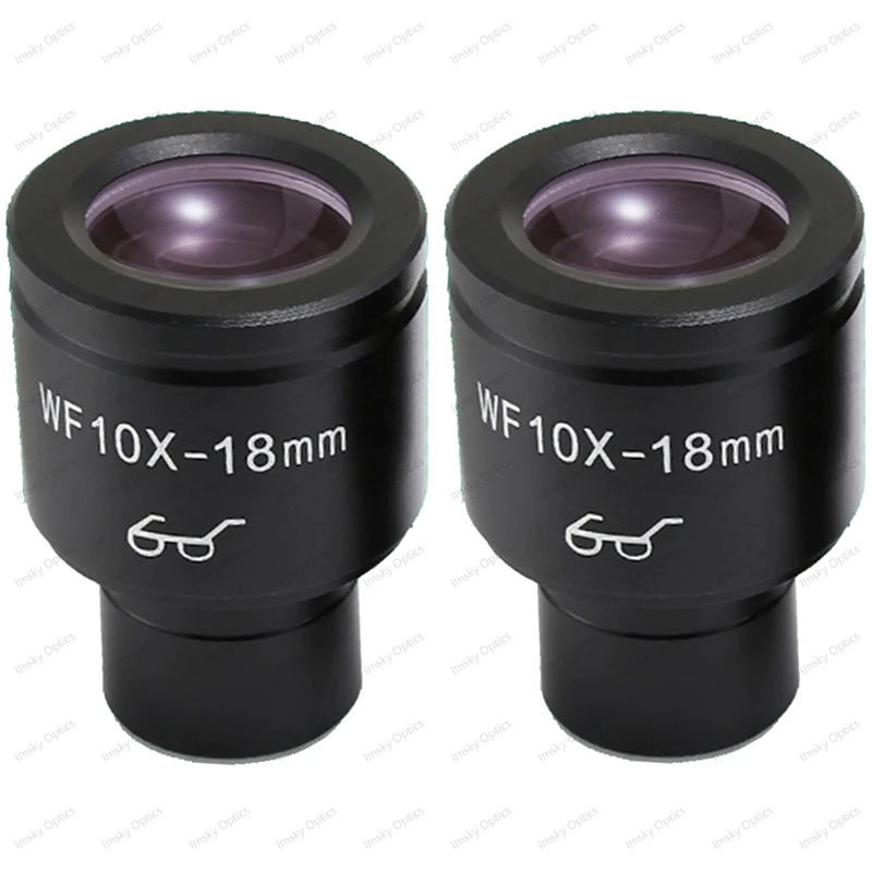 WF10X-18mm عالية نقطة العين مجهر واسع المجال العدسة عدسة بصرية تصاعد حجم 23.2 مللي متر للمجهر البيولوجي