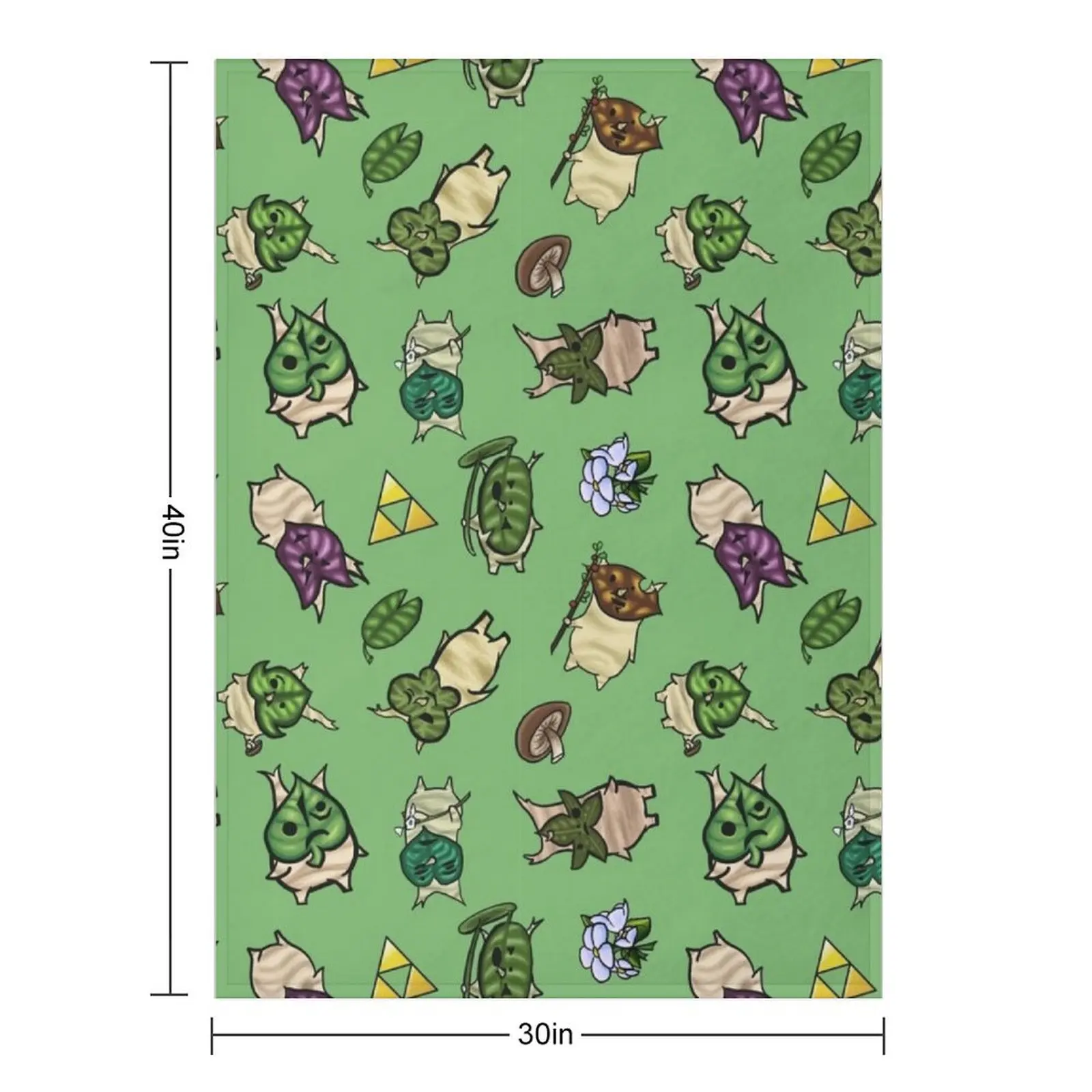 Korok Repeating Pattern (Light Green) Throw Blanket Multi-Purpose Sofa Giant Sofa Luxury Designer Blankets