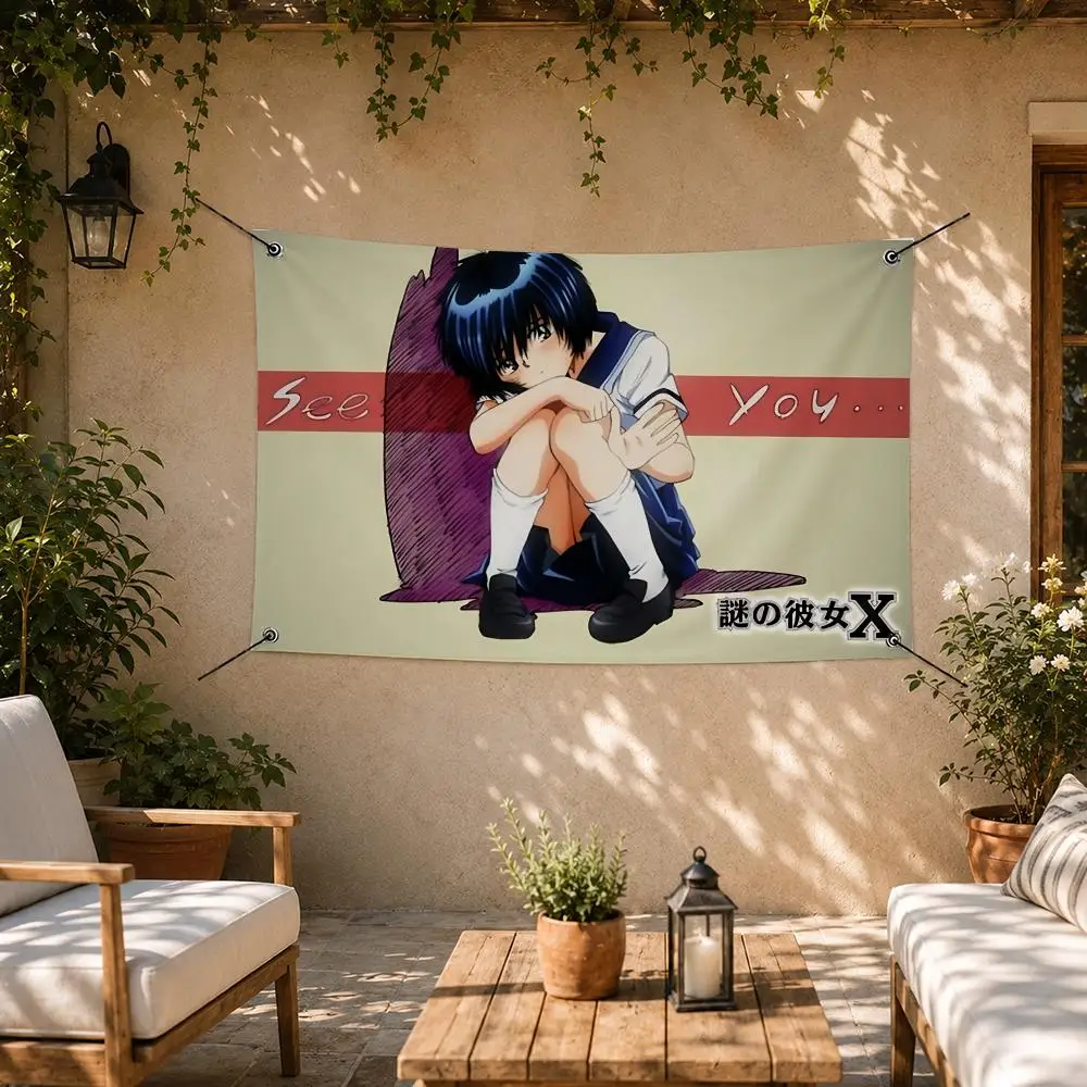 Retro Anime Nazo no Kanojo X Flags Room Bedroom Home Outdoor Wall Hanging Concert Printed Background Decoration Art Banne