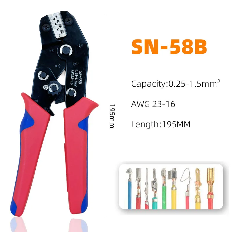 Imagem -02 - Alicate de Crimpagem com Plugue de Mola Conector de Fio Fêmea e Macho Kit de Sortimento Isolado Elétrico Sn58b com 2.8 4.8 6.3