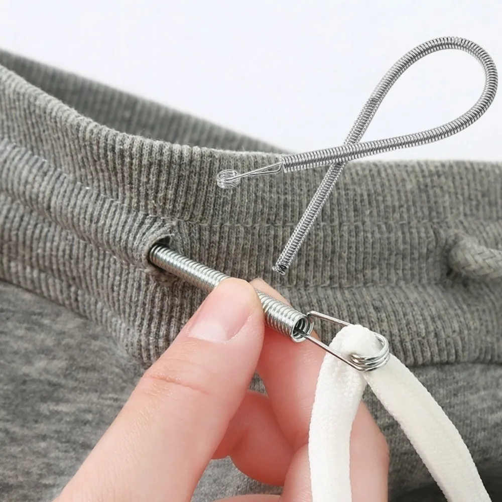 1/3/5Pcs Rope Threading Tool Metal Bendable Spring Drawstring Threader Clip Pants Elastic Band Waist Rope Webbing Assist Device