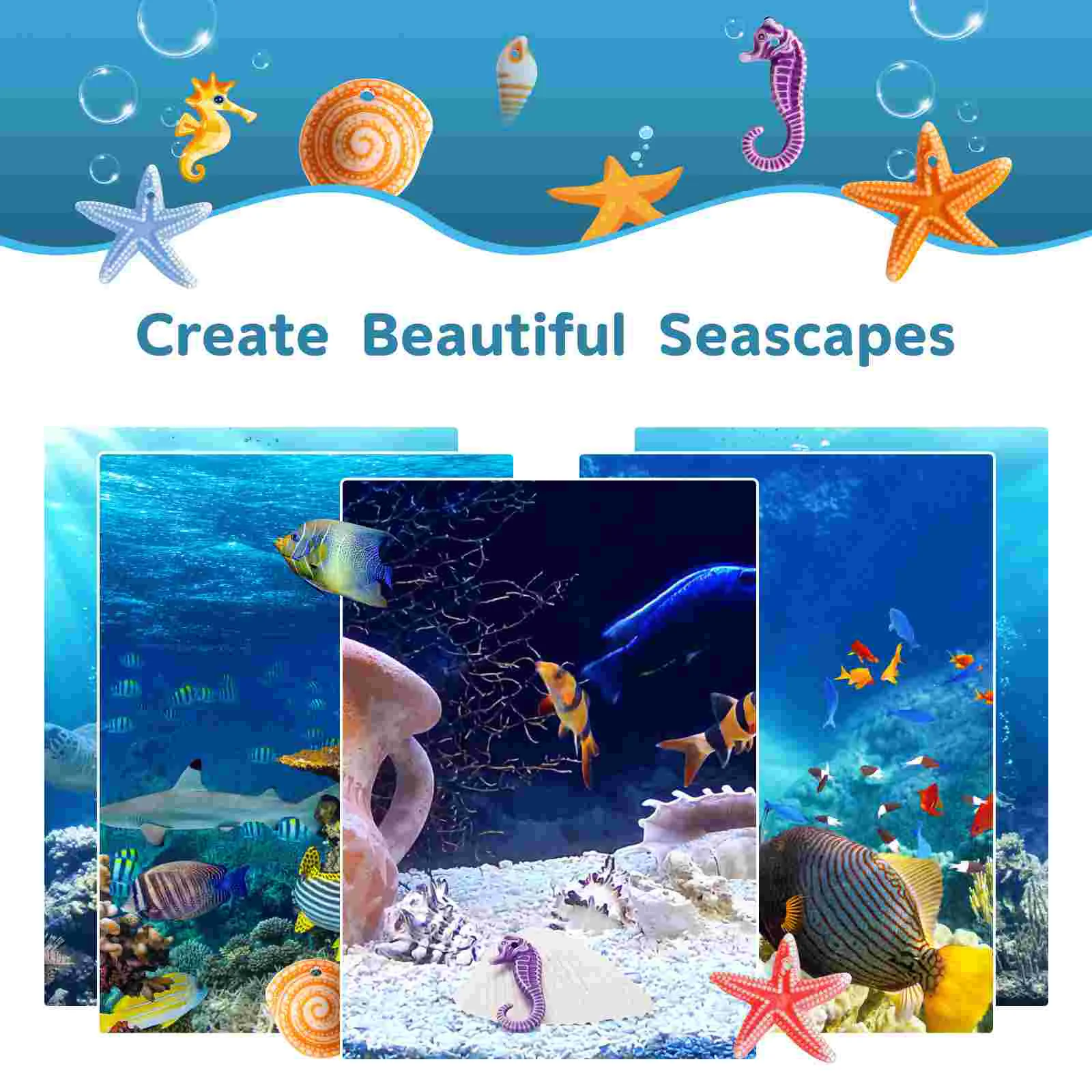 48 Pcs Sea Creature Ornaments Micro Landscape Decorations Jesus Flowerpot Marine Animals Landscaping Ocean Themed