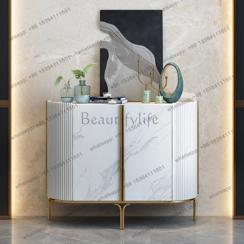

Italian-style entrance cabinet Modern simple storage light luxury corner cabinet