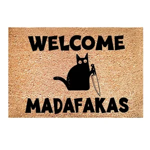 Welcome Madafakas Complete print doormat, fun home decor, kitchen decoration and bathroom, giving people fun gifts, fast transportation 12 Main Sales Felpudo Gato - №3