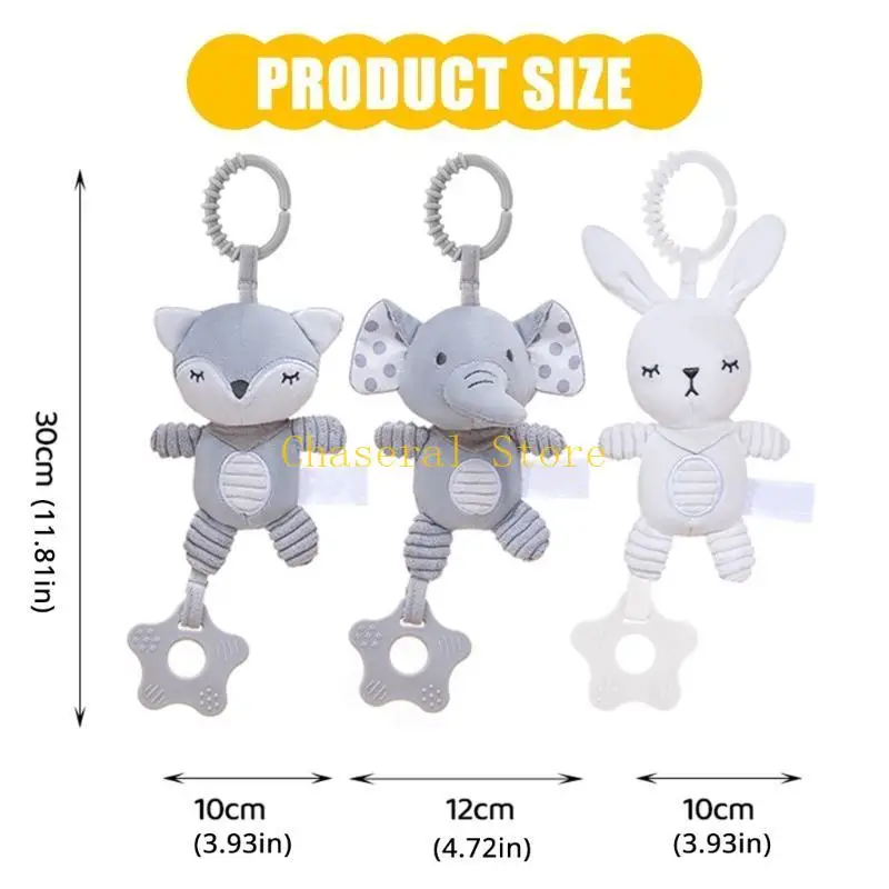 Cuna infantil E7CE alrededor del juguete colgante decoración con colgante elefante teether calmante