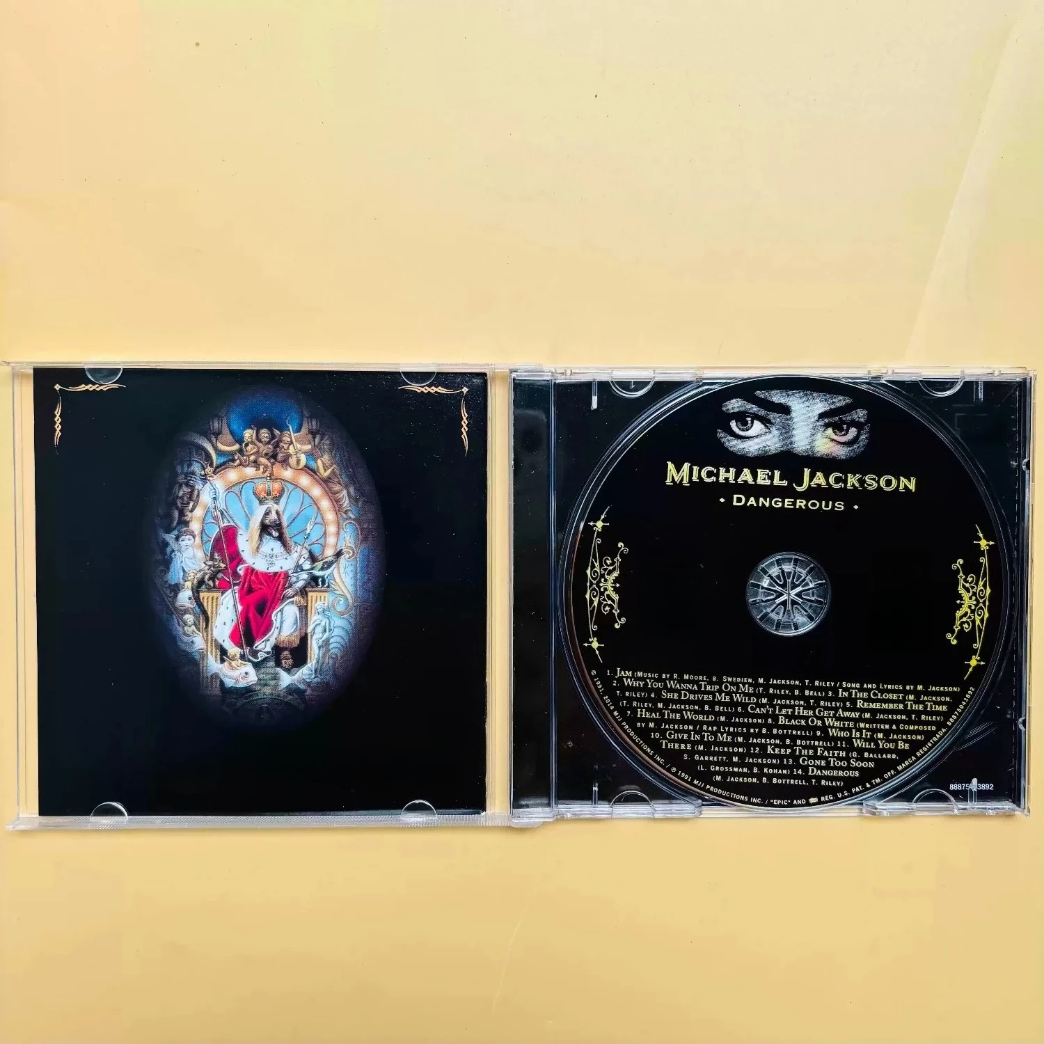 Legendäre Pop-König Studio Audio Compact Disc, Aufwendig Gestaltete Europäische Vintage Fantasy-Charakter Collage-Malerei Cover