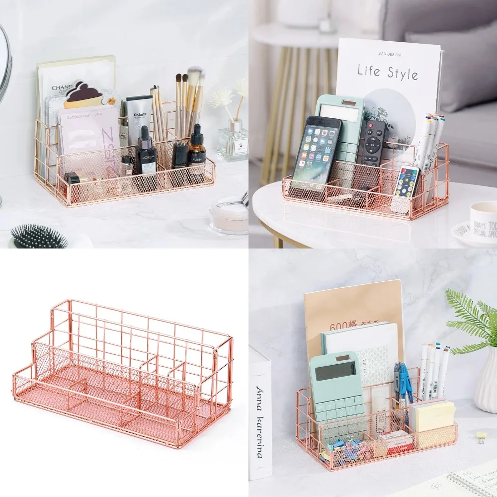 

Nordic Metal Desktop File Rack, Multifunctional Office Supplies, Cosmetic Organizer, Stationery Partition Frame, Home & Office S