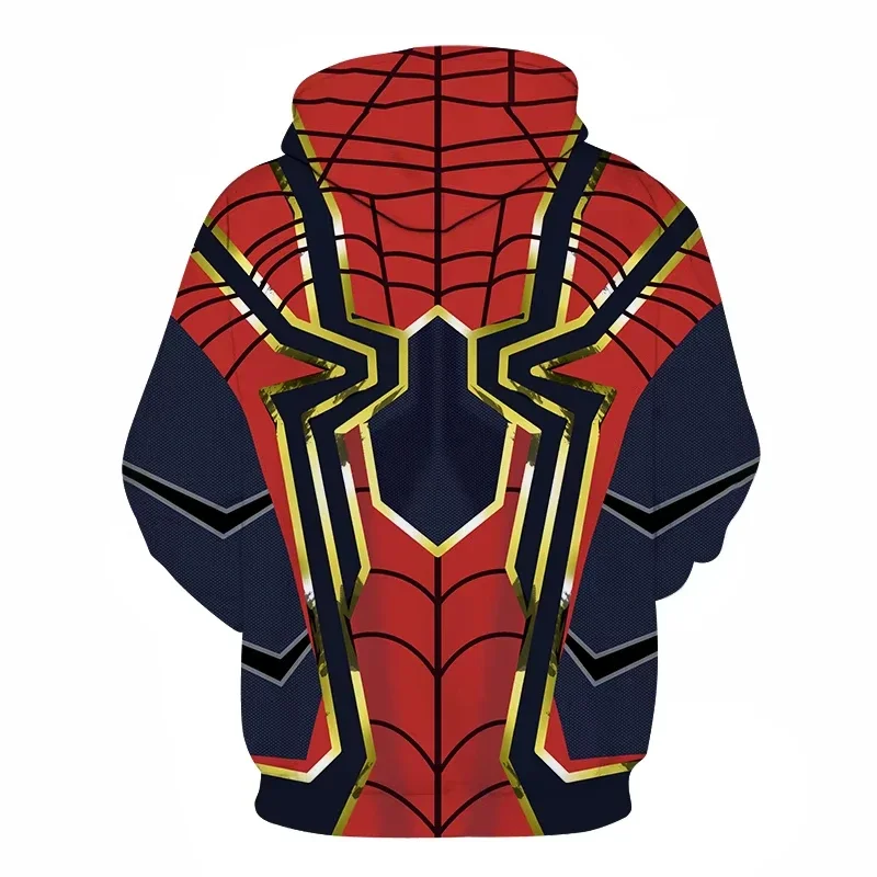 Miniso Men\'s Hoodie Sweatshirt 3D Spiderman Pattern Cosplay Streetwear Outdoor Sports Fitness Casual Men\'s Hoodie Sweatshirt