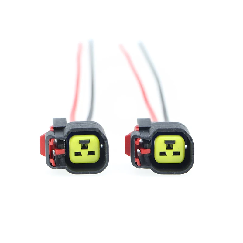 2Pcs Car Socket Fuel Injector Connector Female With Cable For Chevrolet Mazda Ford Focus Mondeo Wiring Harness
