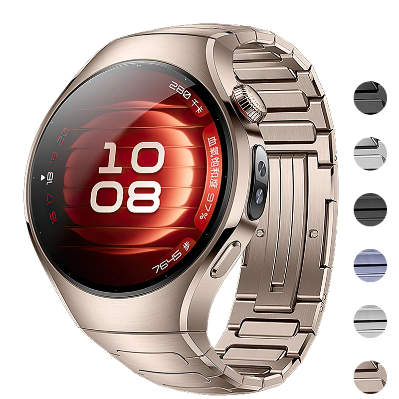 Luxury Titanium Strap for Huawei Watch 5 46MM No Gaps Metal Band for Huawei Watch 5 42mm Business Quick Release Band