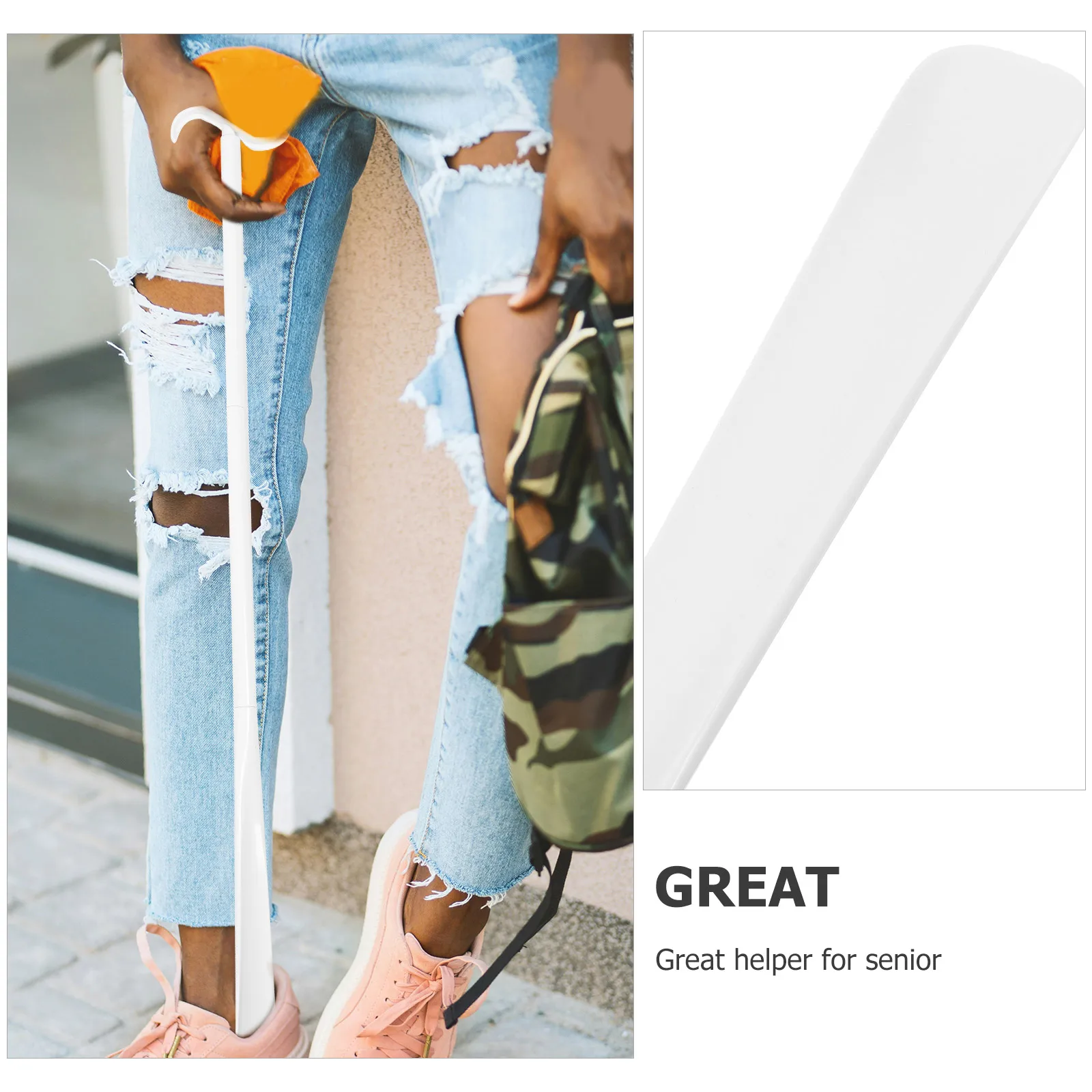 

Adjustable Abs Two-In-One Dressing Pole Socks Shoes Helper For Elderly Disabled Pregnant Lightweight Detachable Portable