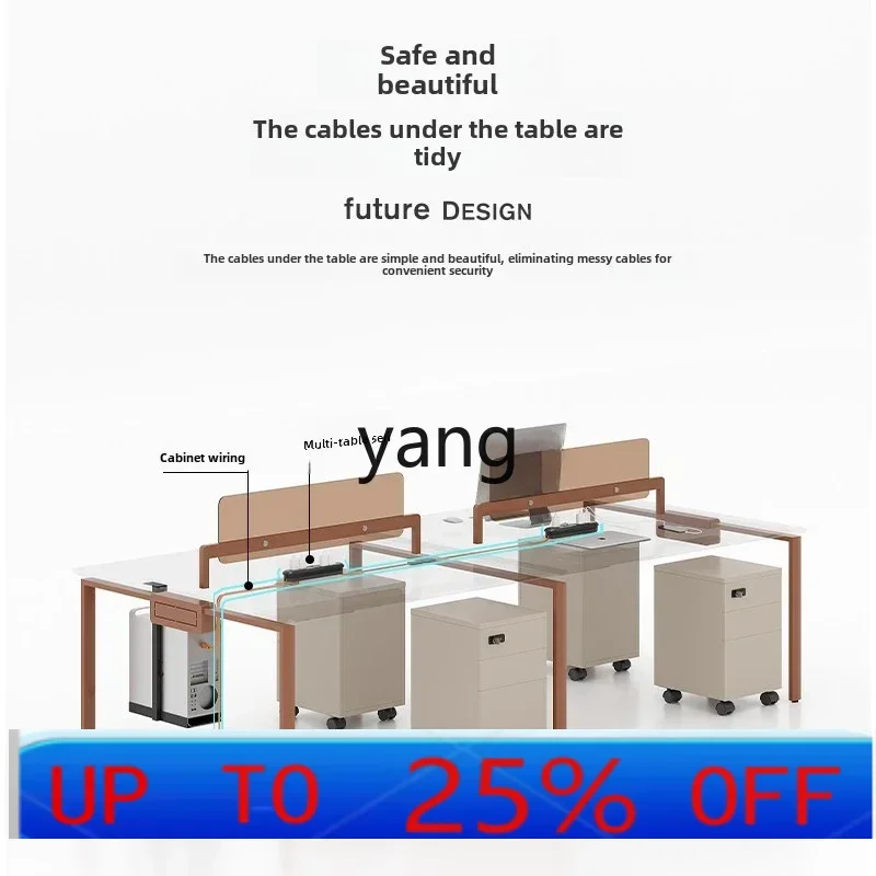 CX staff office desk and chair combination 4 4 6 people simple modern office desk booth
