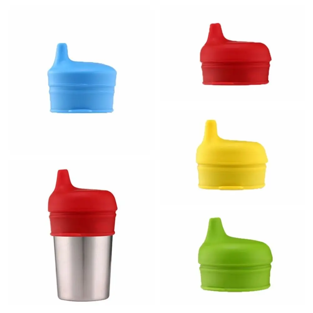 Seguro com buraco de palha saliente silicone canudinho tampas de copo à prova de vazamento extensível palha copo cobre à prova de respingo bpa-livre bebês