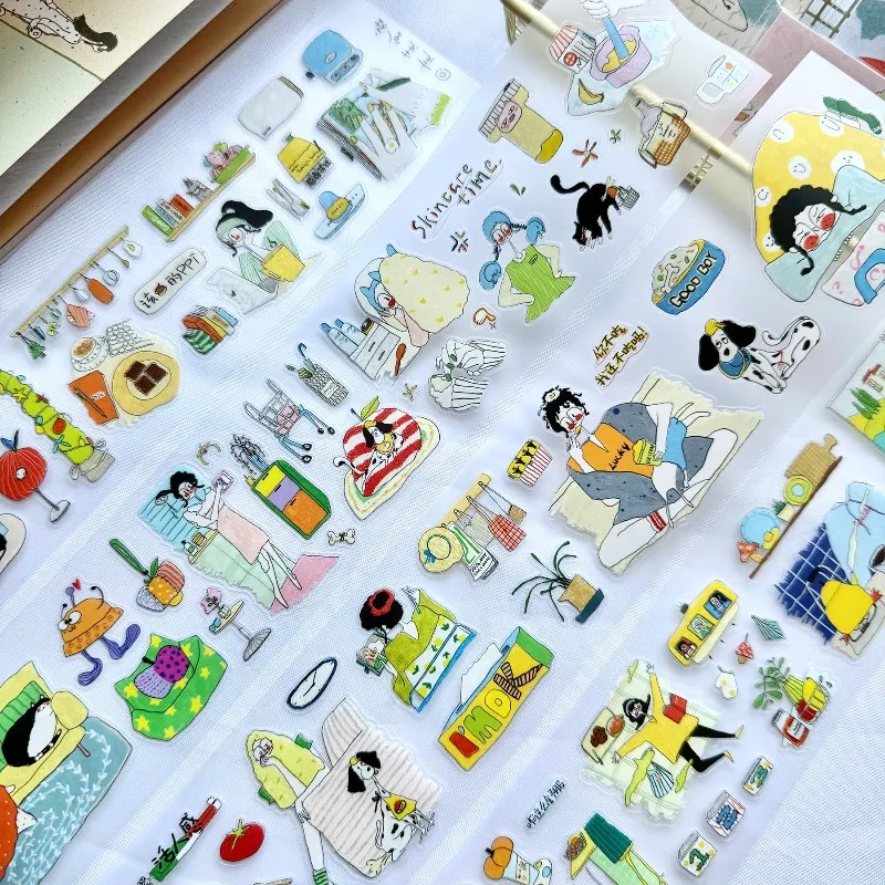

Lovely Female Otaku Die Cut PET Washi Tapes Craft Supplies DIY Scrapbooking Card Making Decor Sticker