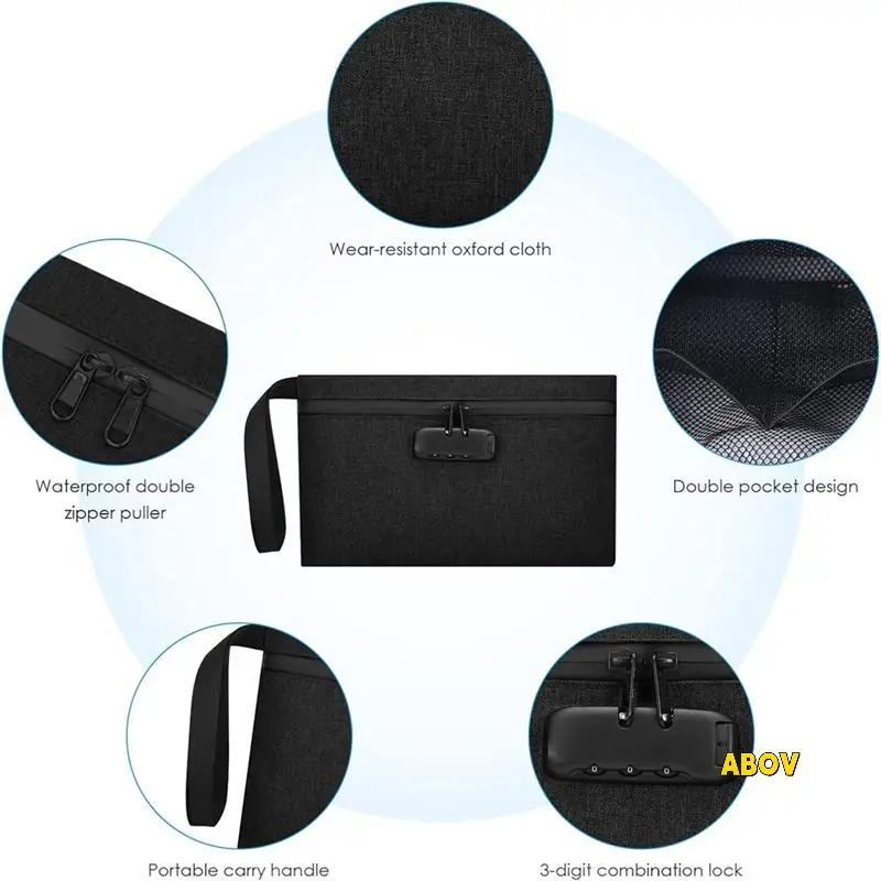 

Lockable Money Bag,Cash Safe Money Bag,Lock Accessory Bag For Men And Women,For Travel, Bank Deposit,Cell Phone