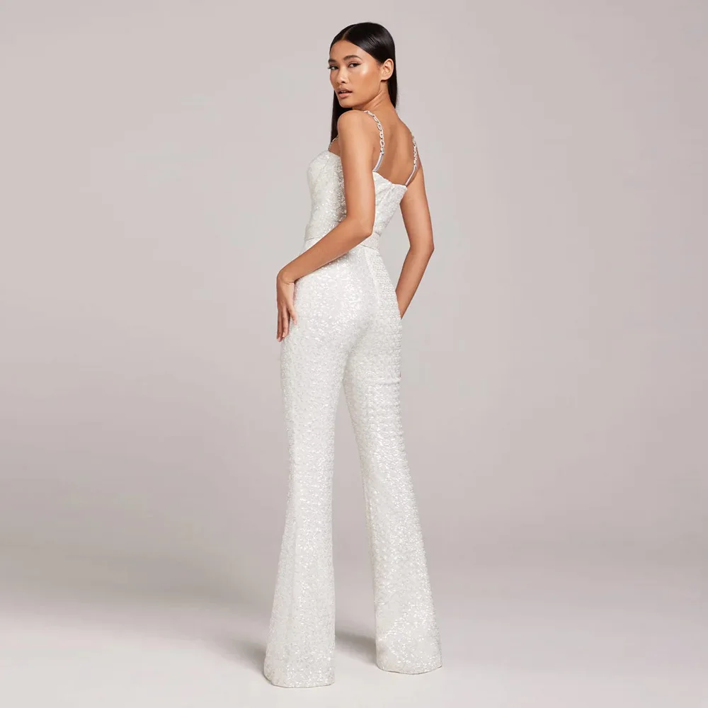 Couture Sparkle Sequined Long Wome Jumpsuit New Stylished High End Women Maxi Dress Outfit Party Dress