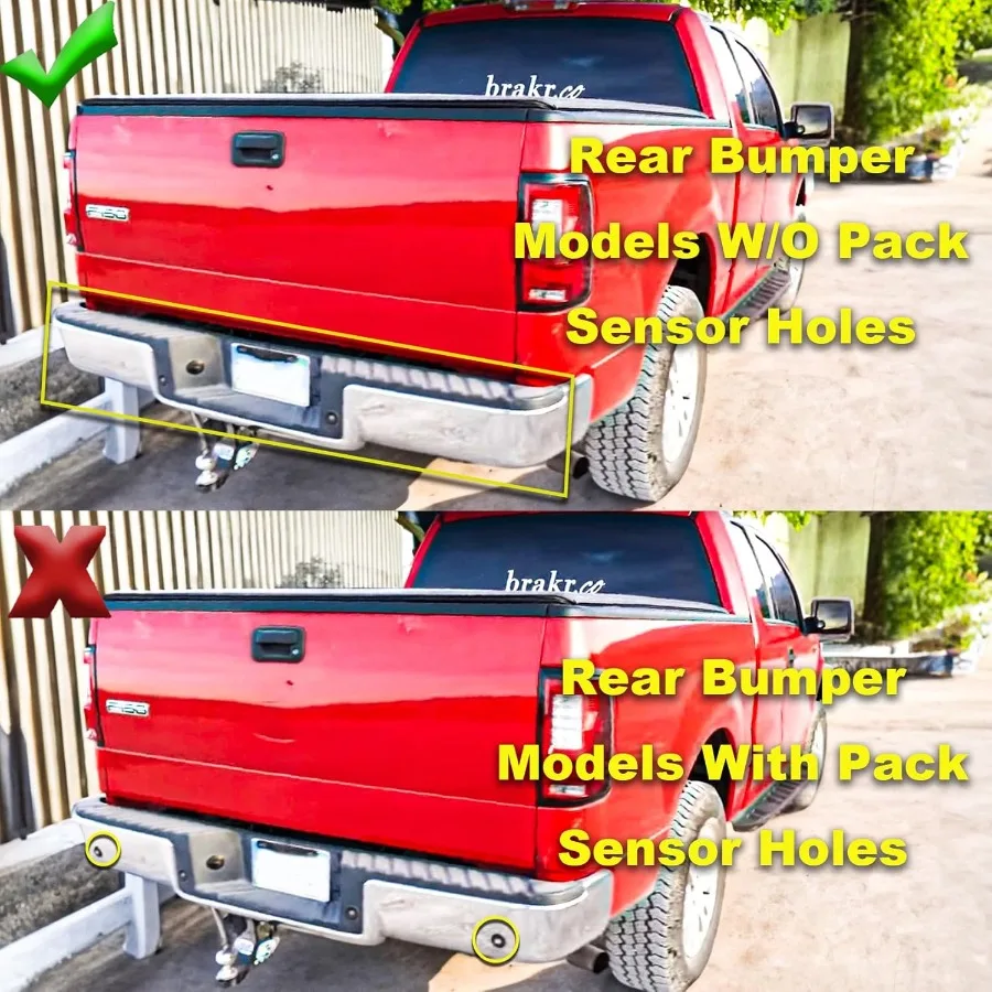 مجموعة المصد الخلفي من الفولاذ لـ 2006 2007 2008 Ford F150 بدون فتحات مستشعر الحديقة استبدال المصد الخلفي من الكروم لـ FO110