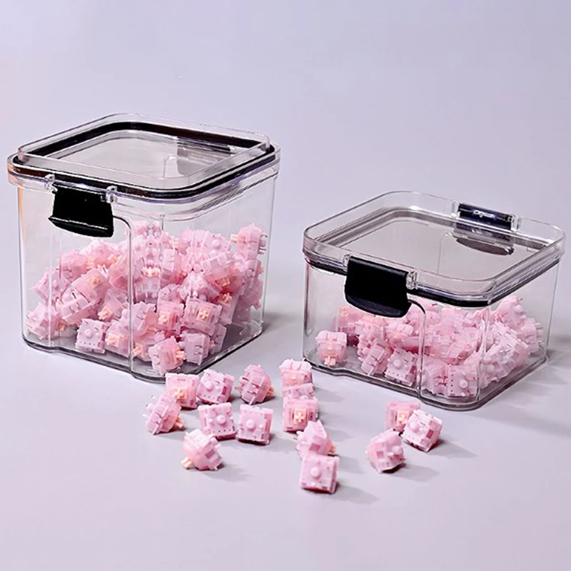 [In Stock]Mechanical Keyboard Switch Keycap Storage Box Plastic Jar Container Tank Tansparent Seal Anti-corrosion Moisture-proof