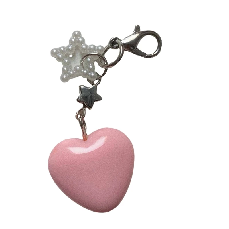 Star Camera Hanging Ornament Heart Keychain Heart Keyrings Alloy Texture for Key Dropship