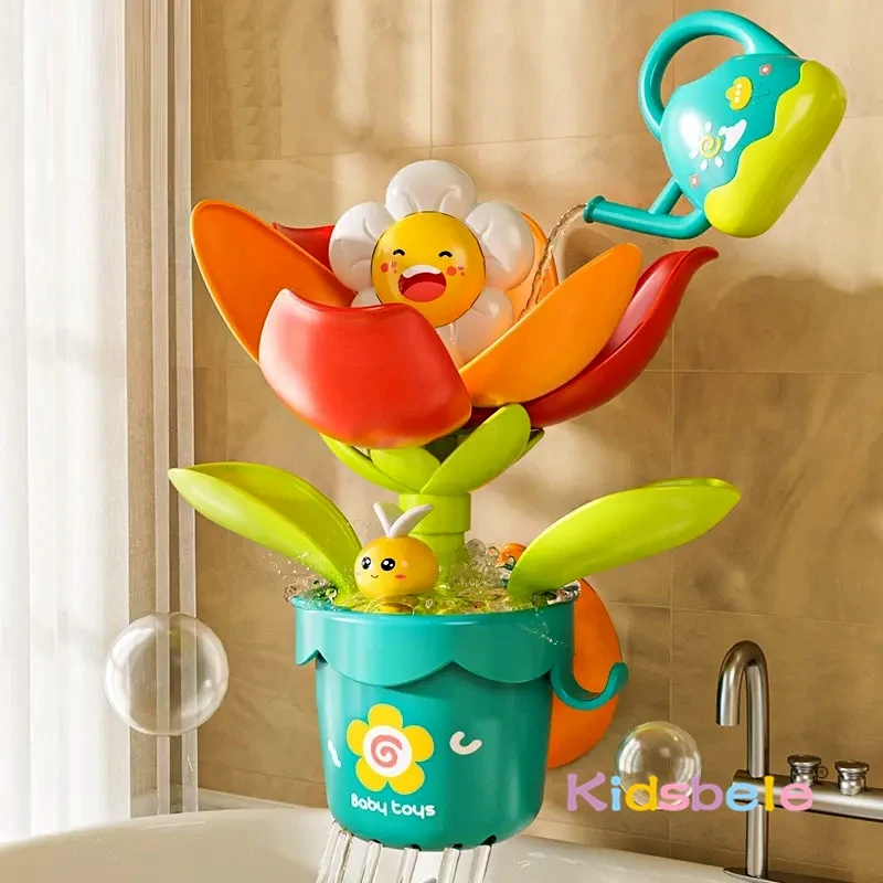 Baby Bath Toys Sun Flower Meet Water Blossom Shower Toy Popular Spraying Water Flower Bathing Toy With Suction Cup Summer Toy