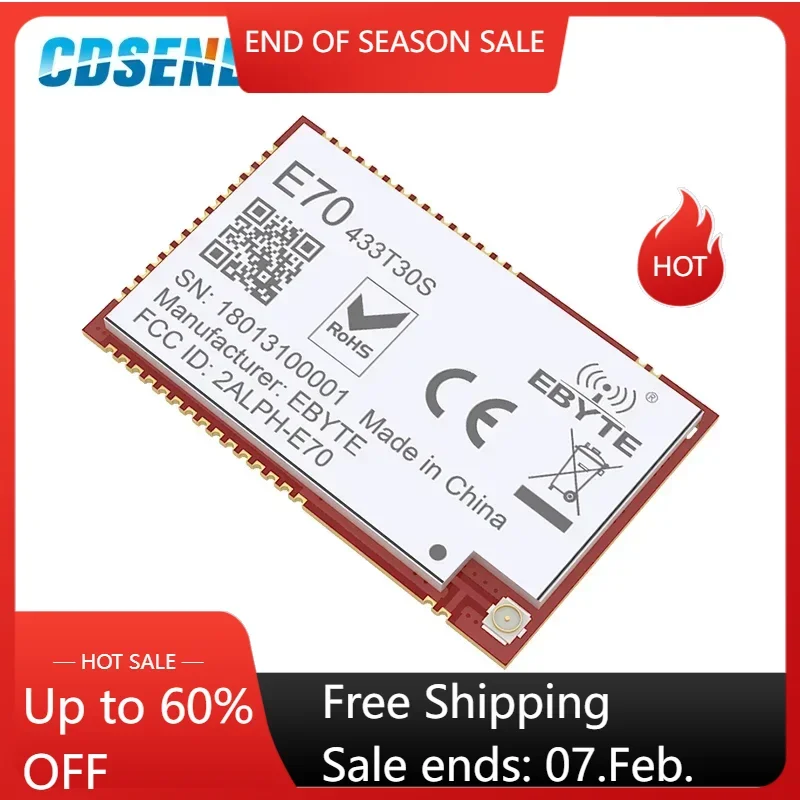 CC1310 433 МГц SMD 1 Вт 30 дБм 6 км передатчик беспроводной радиочастотный модуль CDSENET E70-433T30S UART Modbus iot 433 МГц приемник