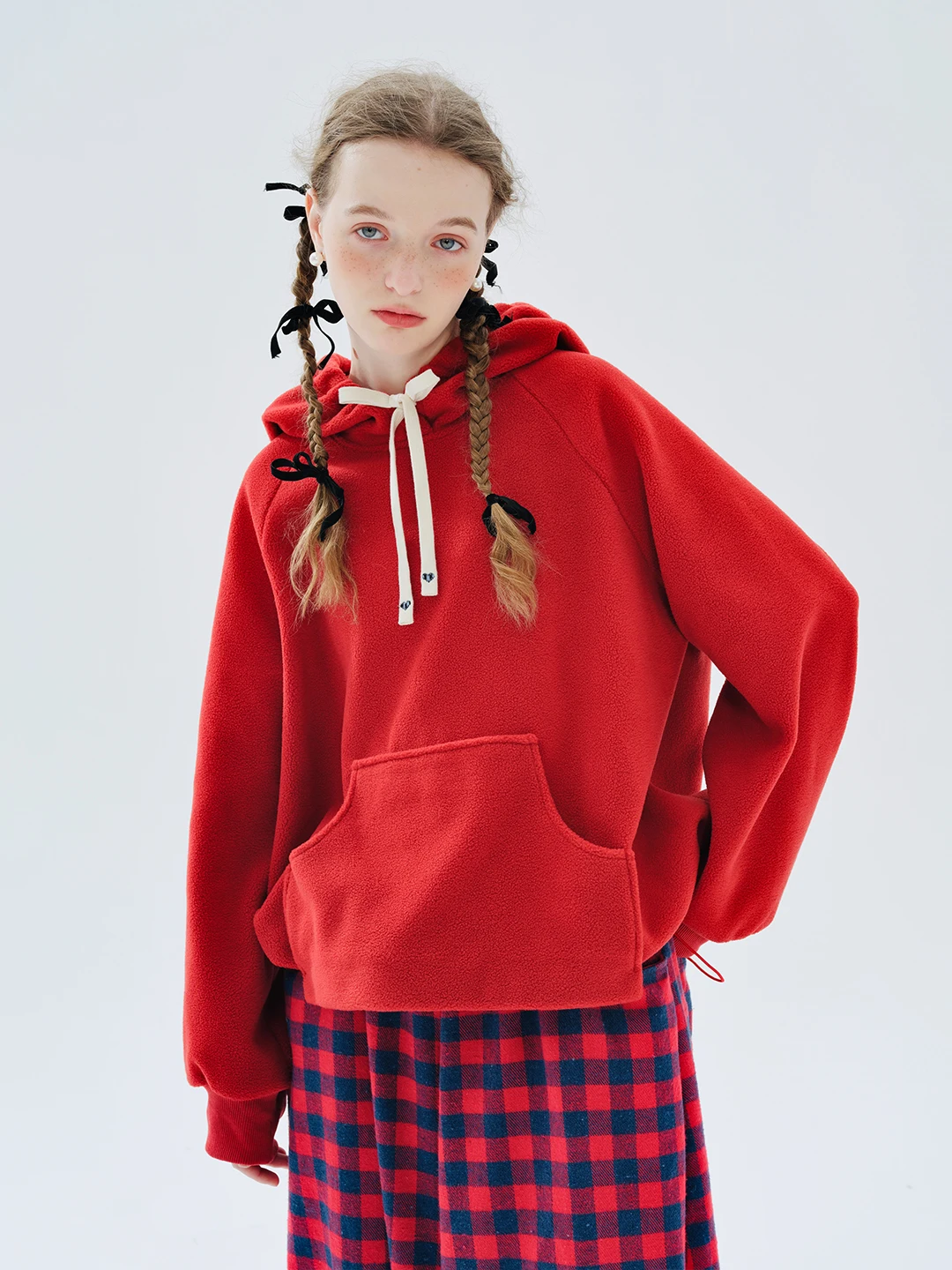 imakokoni2023 Original multi-rich fleece multi-color warm hoodie 234356