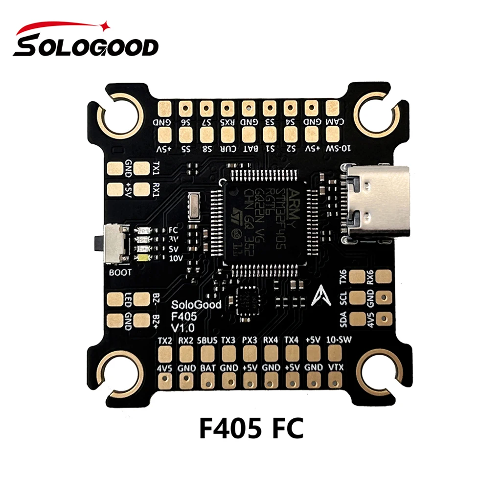 

Контроллер полета SoloGood F722 Stack ICM42688P F722 blheli _ S 60A 4 в 1 ESC 2-6S для FPV Freestyle Drone, часть 30.5X30.5mm