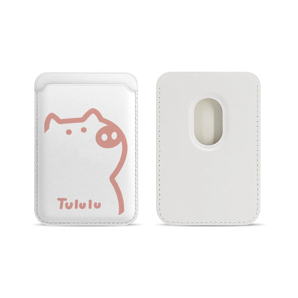Pig Tululu Leder-Kartenetui Handyhülle Kartenhalter für Magnetische Hülle Geeignet für alle iPhones für Magsafe Karten-Handy-Rückentasche – Detail 5