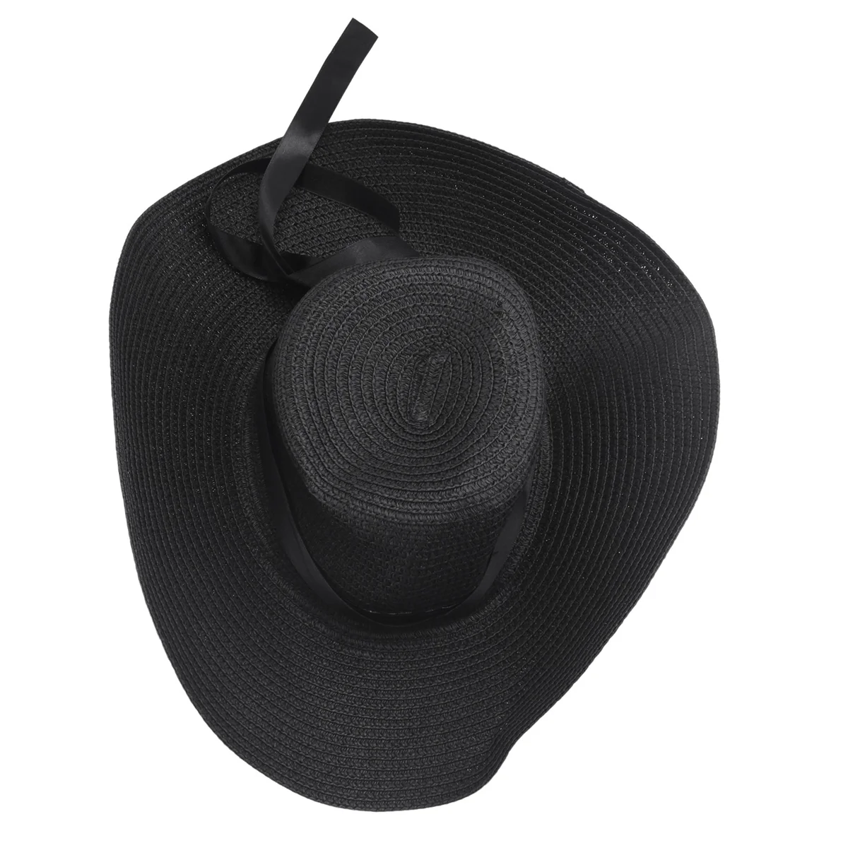 Doings Hot Women'S Wide Brim Summer Beach Sun Hat Lady Straw Floppy(Black)