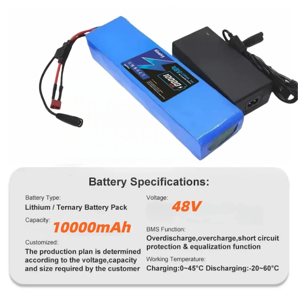 

13S2P 48V 10Ah Lithium Battery 18650 Battery Electric Vehicle Electric Motorcycle DIY Battery with BMS + 54.6V 2A Charger