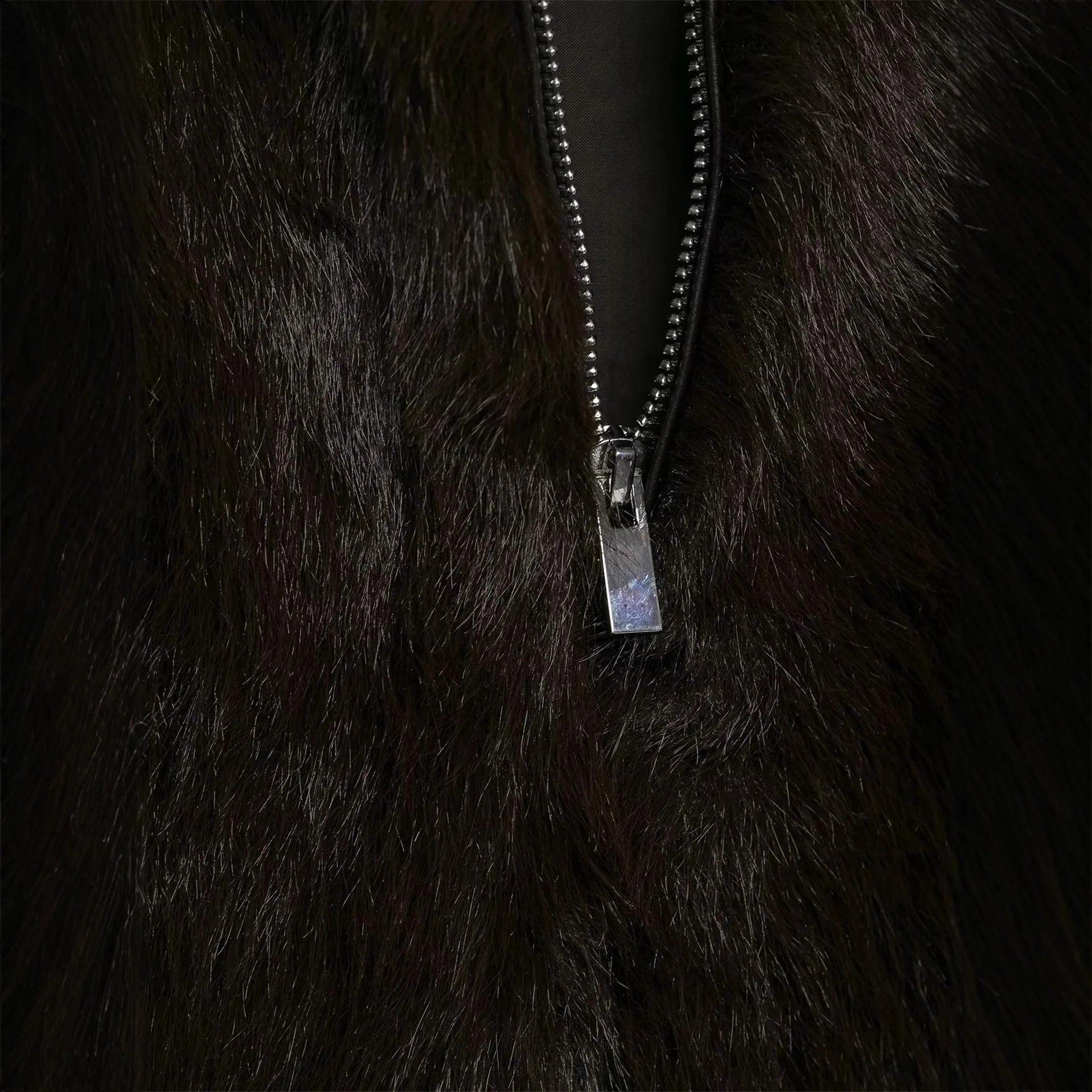 Herfst Winter Modieus Vest Casual namaakbont Mouwloze top Commuter Rits Effen kleur Jas Dames Slim-fit vest met hoge hals