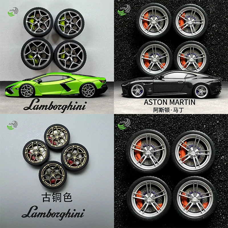MTGAISE 1:64 Modified Static Wheels with Diameter 8.5/9.0mm Resin Tires Including Random Color Calipers