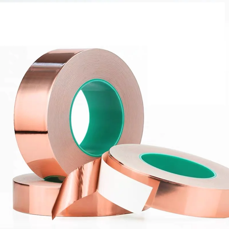 Adhesive Conductive Copper Foil Tape 5/6/8/10/15/20/25/30/35/40/45/50mm Single/Double Sided Conduct Copper Foil Tapes Length 20M