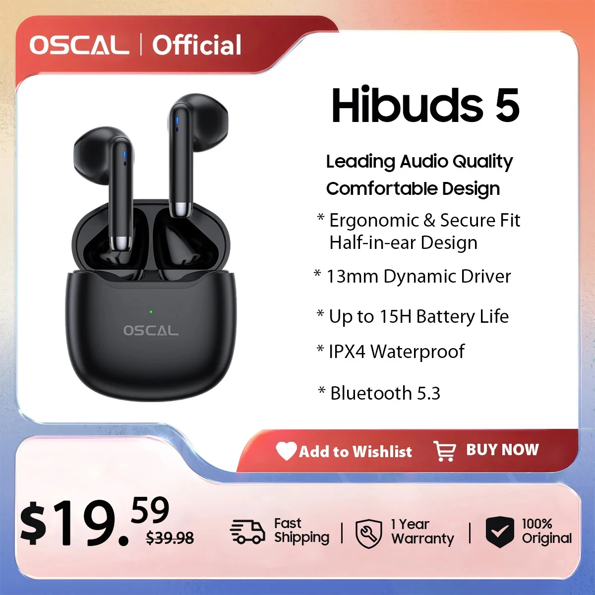 

OSCAL HiBuds 5 New Air Conduction Bass ENC Earphones Open Ear Headset True Wireless Stereo Headphones Sports TWS With Mic