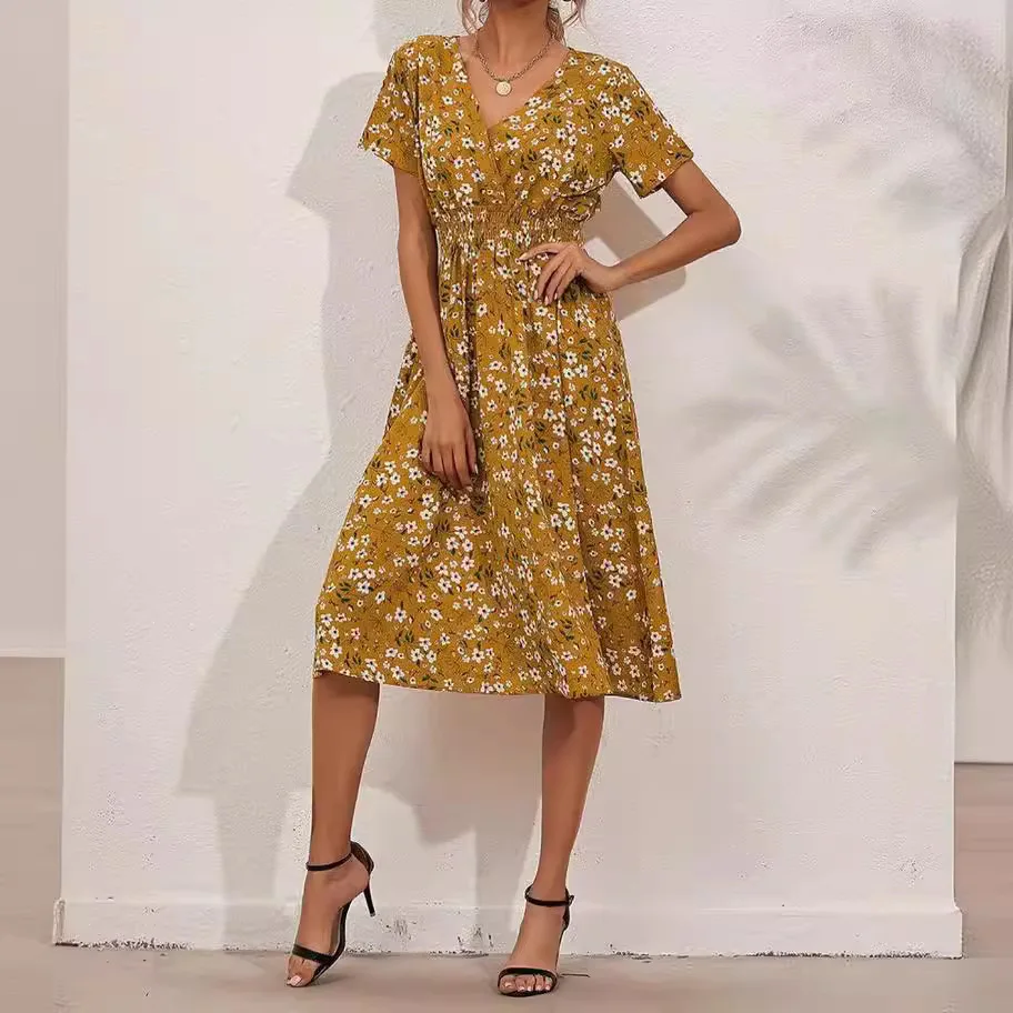 Letnie damskie seksowne lub codzienne sukienki, długa suknia, nowa, poliester 90%, inne materiały 0%, modne suknie damskie.